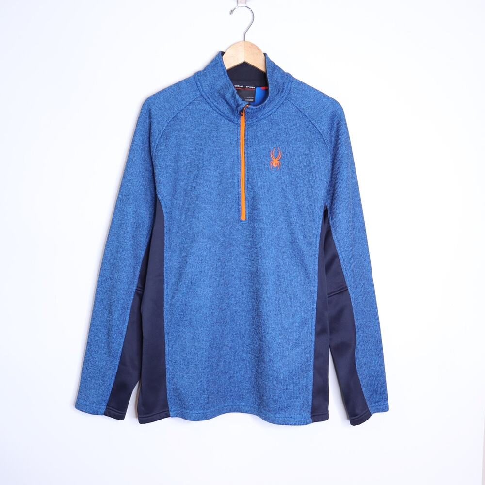 SPYDER Outbound Half Zip Pullover Sweater Blue and Orange Long Sleeve Men's 2XL